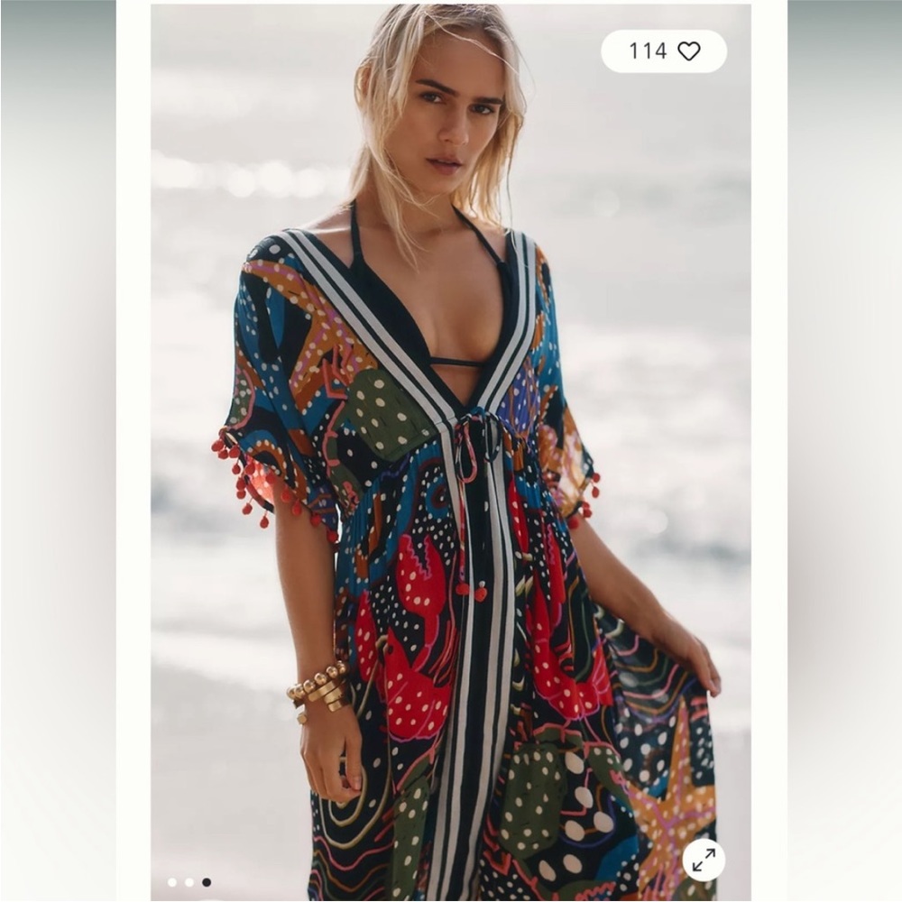 Farm rio starfish print caftan L